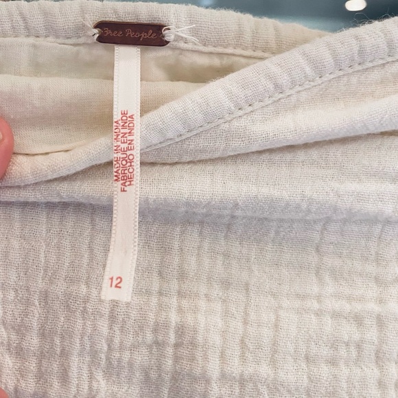 Free People New Natural Cerine Ruched Midi Skirt in Ivory NWOT - Picture 15 of 16